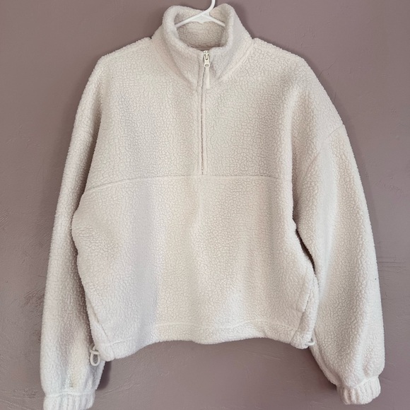 DSG Women's White Fleece Pullover Teddy, Size Medium - Picture 1 of 5